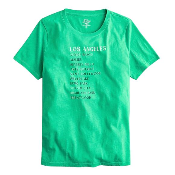 NWT J. Crew Green W/"Los Angeles" Graphic Crewneck T-Shirt - SIZE M - Picture 10 of 10